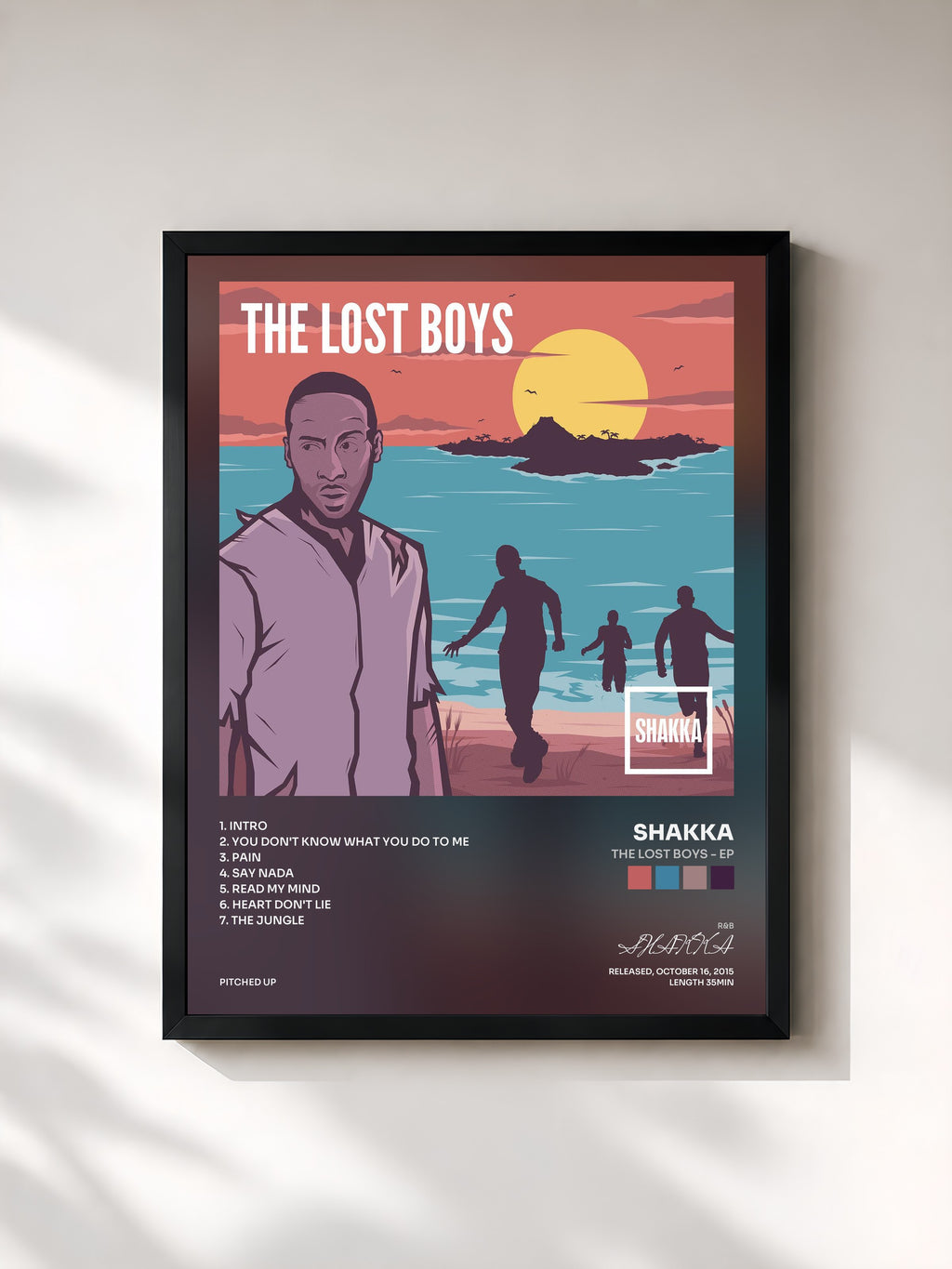 #noir Tableau de l'album The Lost Boys - EP de SHAKKA, cadre noir, imprimé et encadré en France