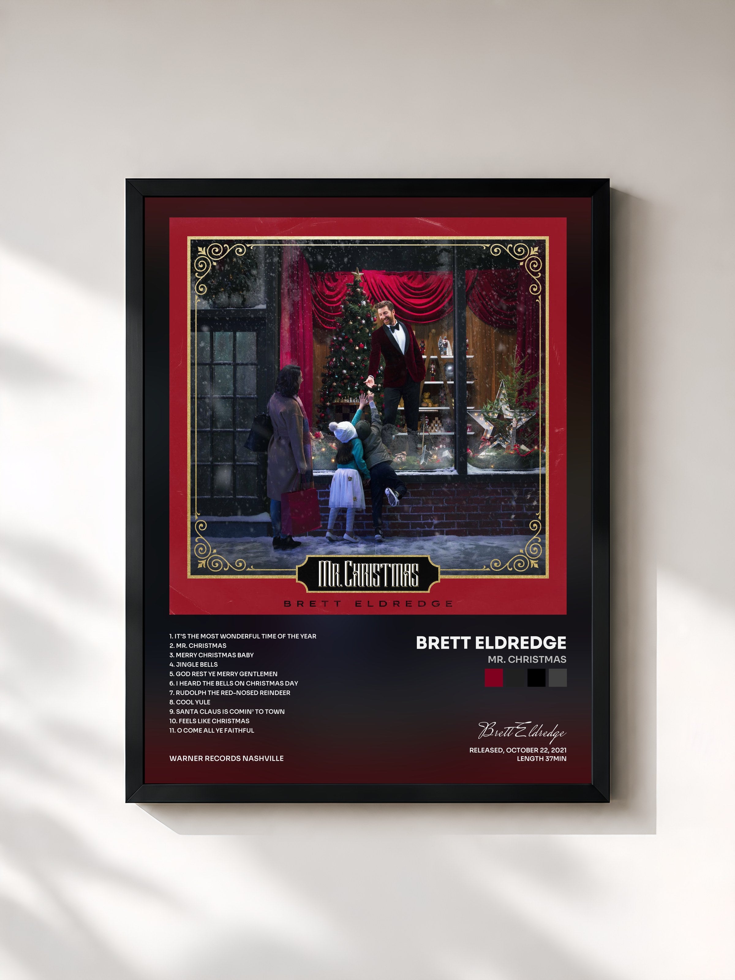 #noir Tableau de l'album Mr. Christmas de Brett Eldredge, cadre noir, imprimé et encadré en France