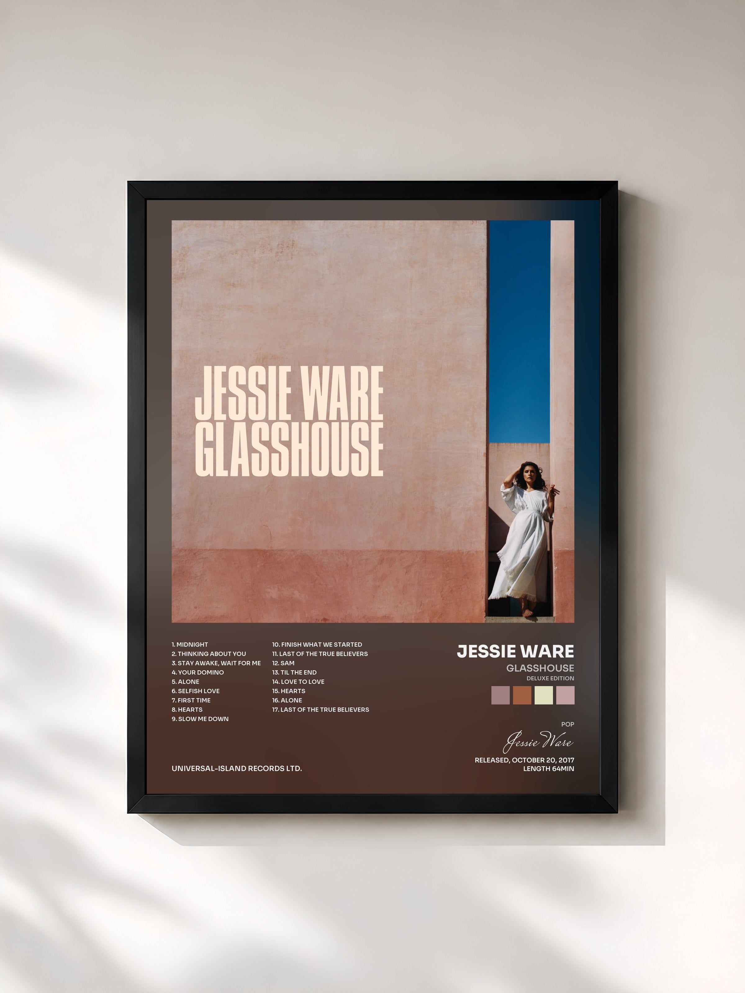 #noir Tableau de l'album Glasshouse (Deluxe Edition) de Jessie Ware, cadre noir, imprimé et encadré en France
