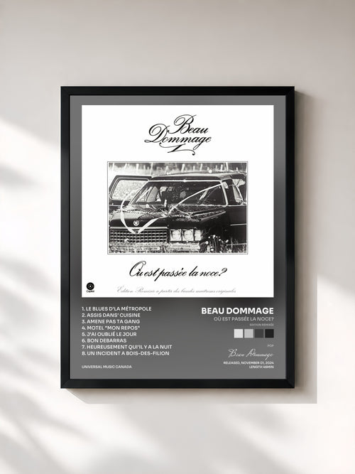 Beau Dommage · Où est passée la noce? (Edition Remixée) — Affiche encadrée