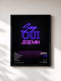 #noir Tableau de l'album Jeremih: Say Oui de Jeremih, cadre noir, imprimé et encadré en France