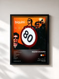#noir Tableau de l'album 80 de Biquini Cavadão, cadre noir, imprimé et encadré en France