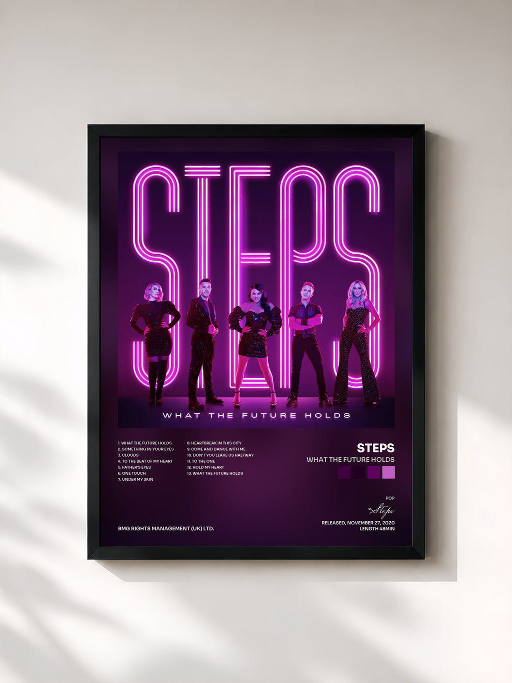 #noir Tableau de l'album What the Future Holds de Steps, cadre noir, imprimé et encadré en France