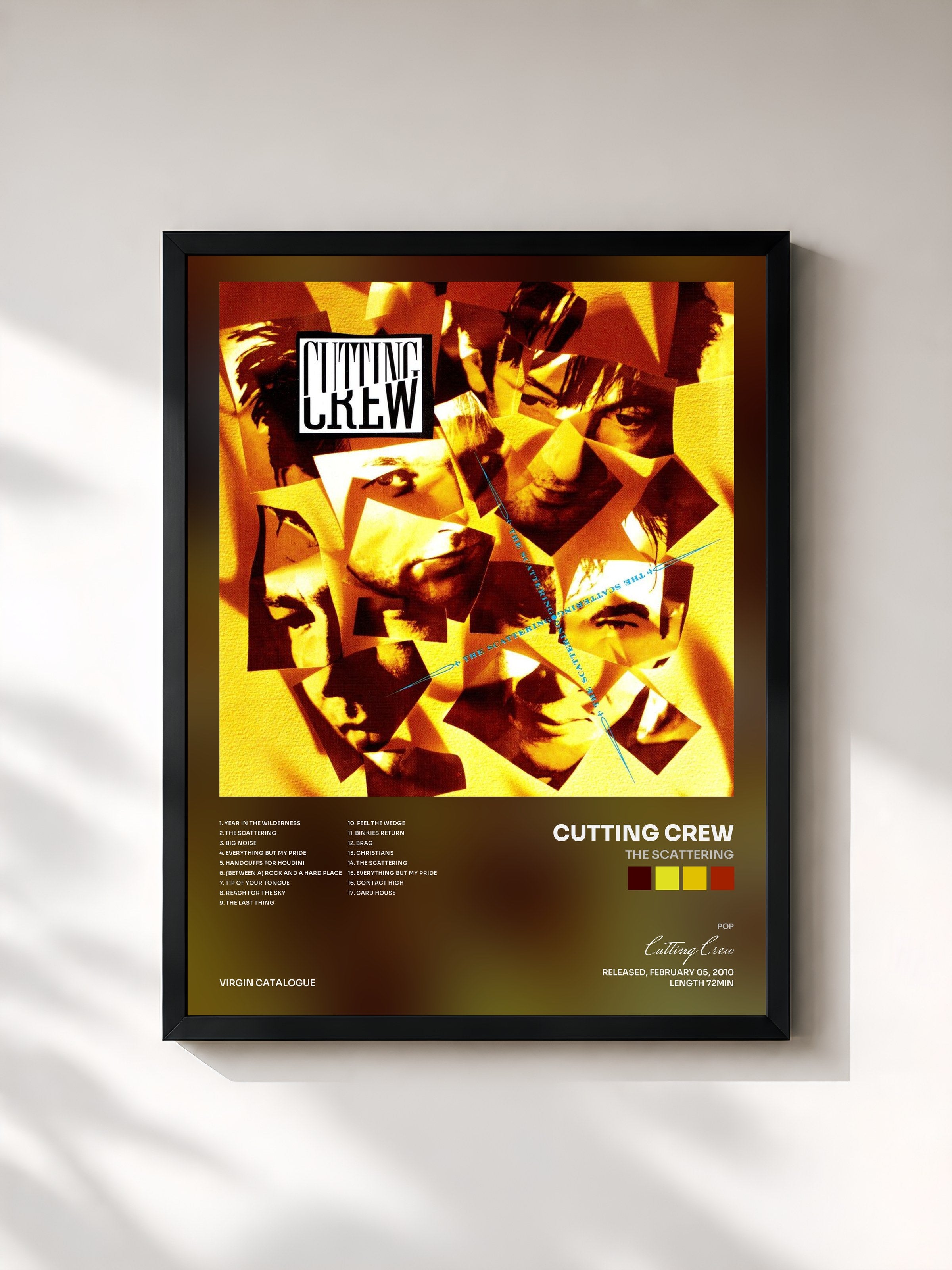 #noir Tableau de l'album The Scattering de Cutting Crew, cadre noir, imprimé et encadré en France