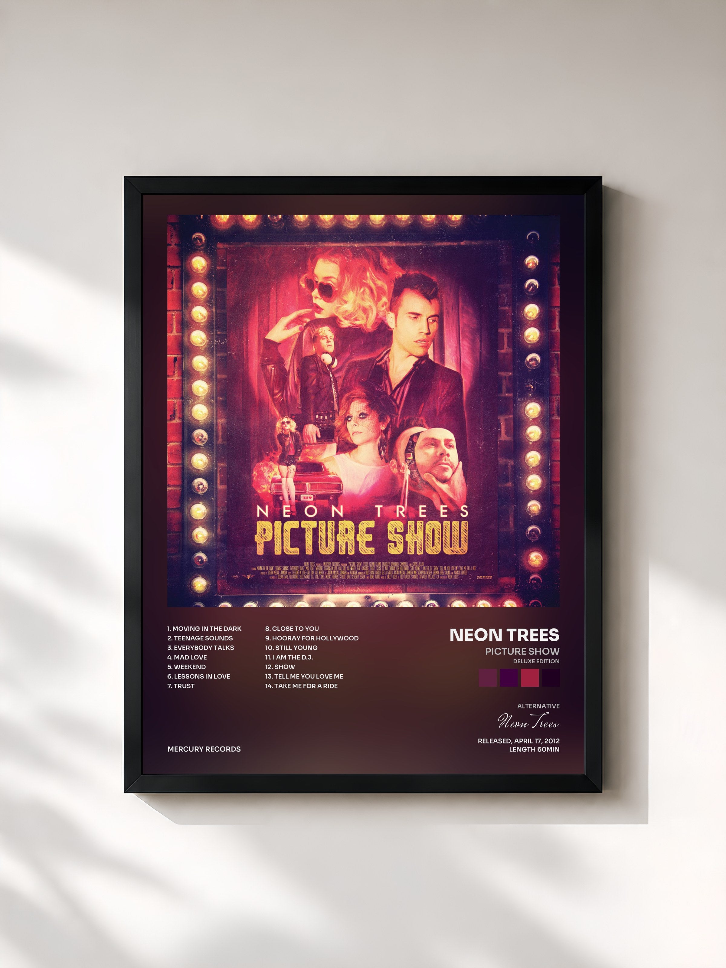 #noir Tableau de l'album Picture Show (Deluxe Edition) de Neon Trees, cadre noir, imprimé et encadré en France