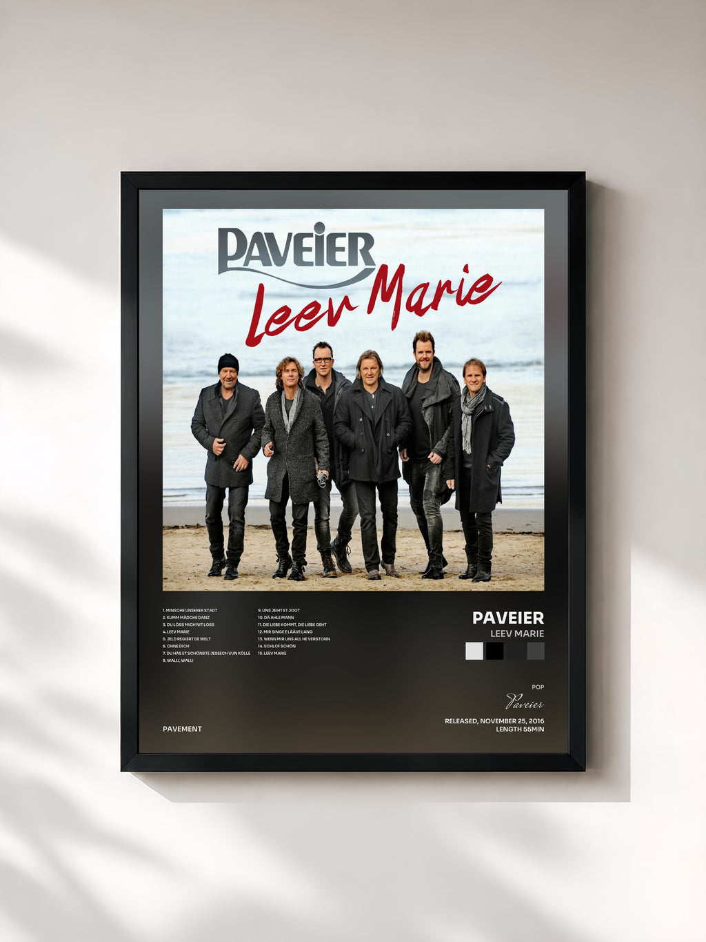 #noir Tableau de l'album Leev Marie de Paveier, cadre noir, imprimé et encadré en France