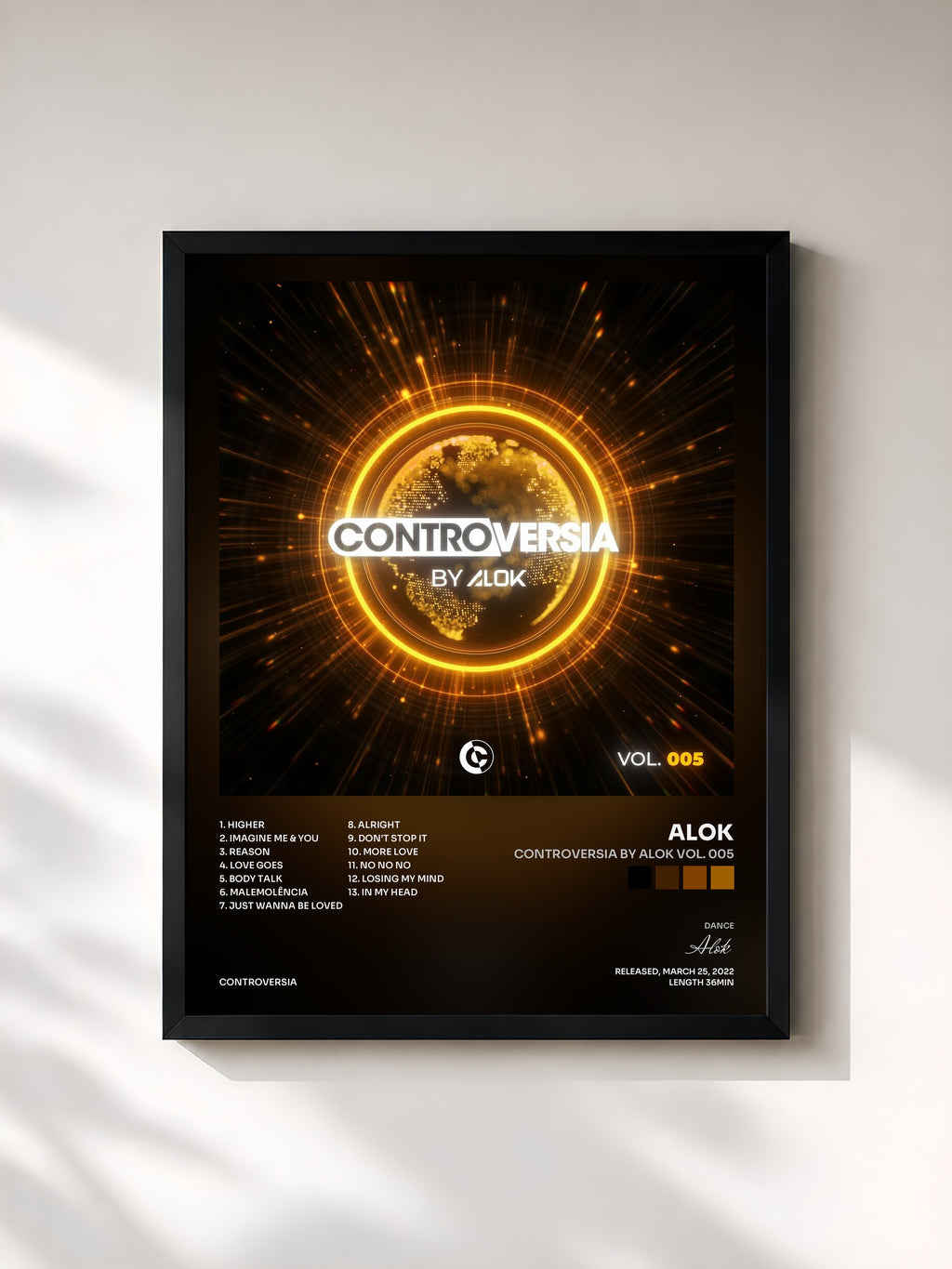 #noir CONTROVERSIA by Alok Vol. 005 by Alok as a framed art print, black frame, printed and framed in France