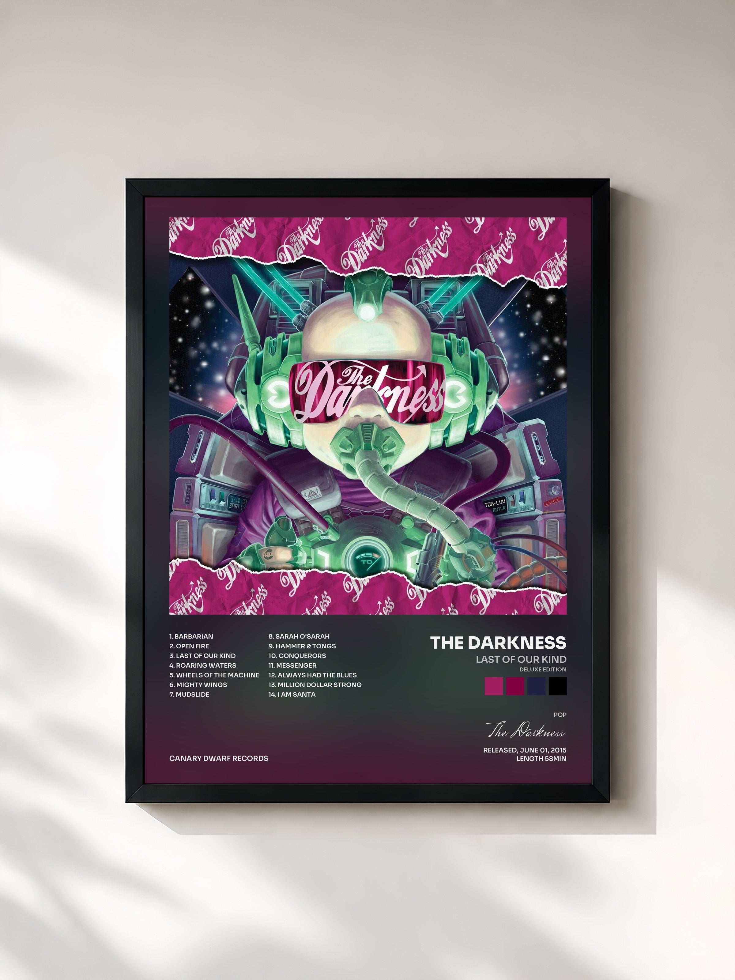 #noir Tableau de l'album Last of Our Kind (Deluxe Edition) de The Darkness, cadre noir, imprimé et encadré en France