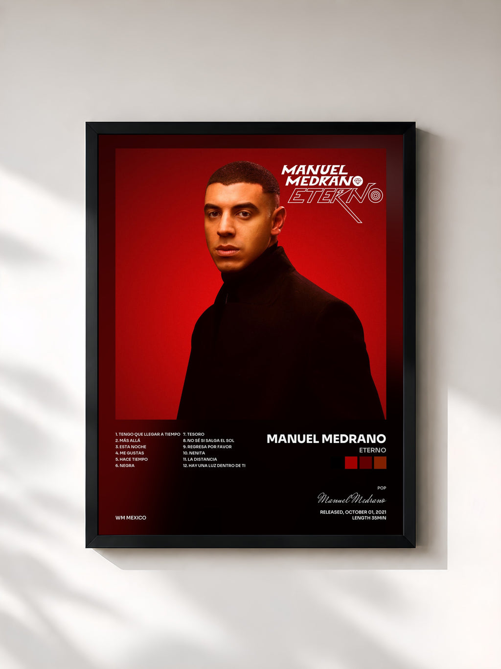 #noir Tableau de l'album Eterno de Manuel Medrano, cadre noir, imprimé et encadré en France