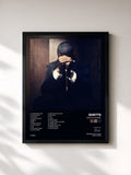 #noir Tableau de l'album Ghetto Gospel de Ghetts, cadre noir, imprimé et encadré en France