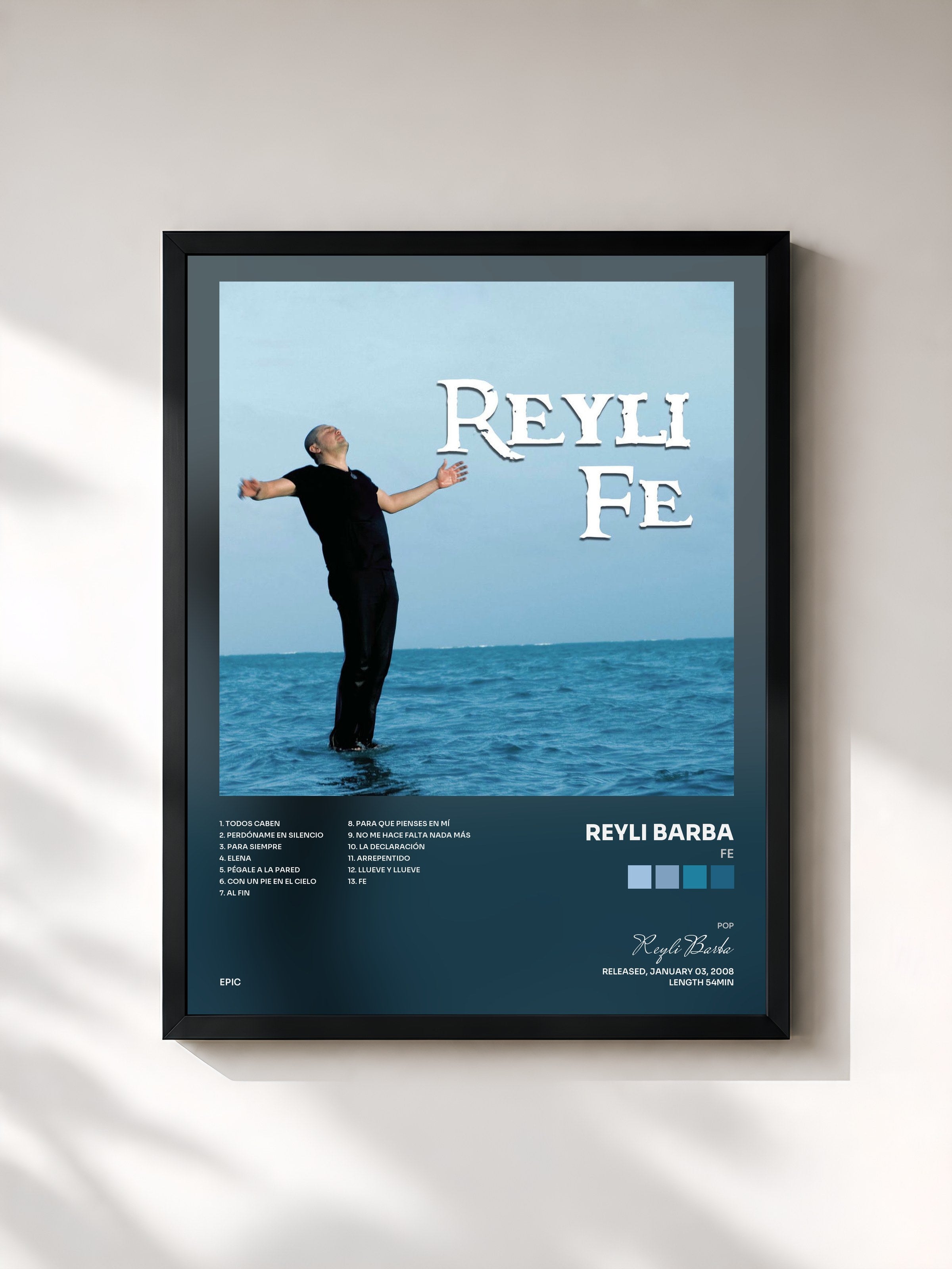 #noir Tableau de l'album Fe de Reyli Barba, cadre noir, imprimé et encadré en France