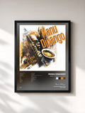 #noir Tableau de l'album Merci ! Thank You !, Vol. 1 de Manu Dibango, cadre noir, imprimé et encadré en France