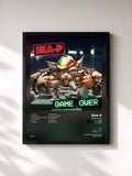 #noir Tableau de l'album Game Over de Ska-P, cadre noir, imprimé et encadré en France