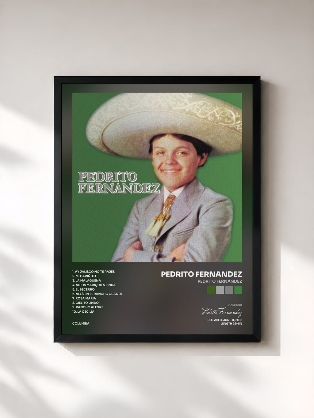 #noir Tableau de l'album Pedrito Fernández de Pedrito Fernandez, cadre noir, imprimé et encadré en France
