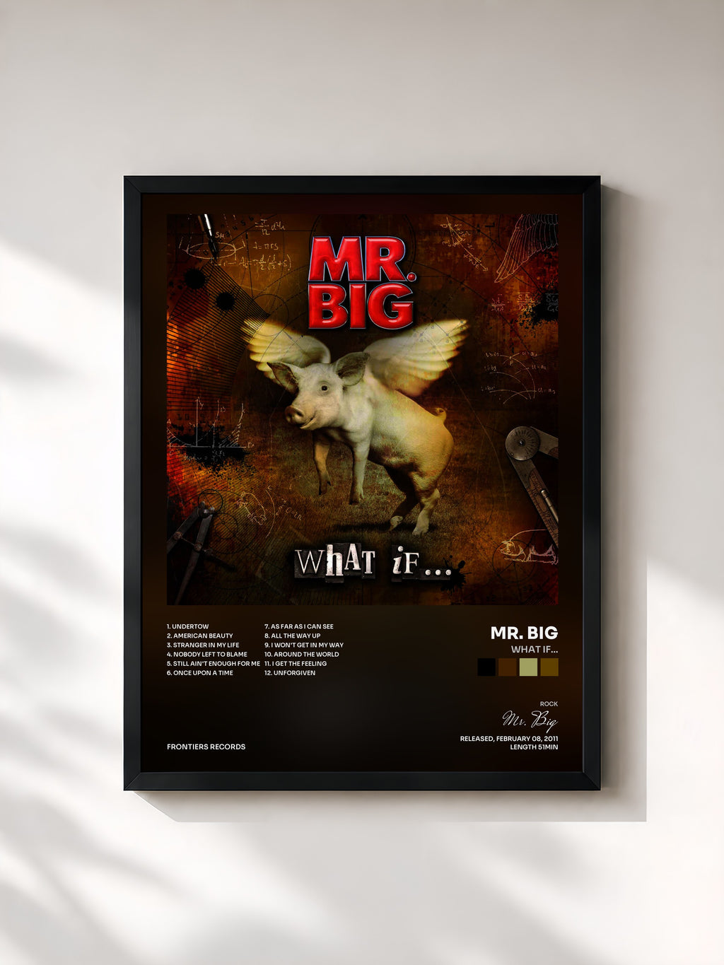 #noir Tableau de l'album What If... de Mr. Big, cadre noir, imprimé et encadré en France