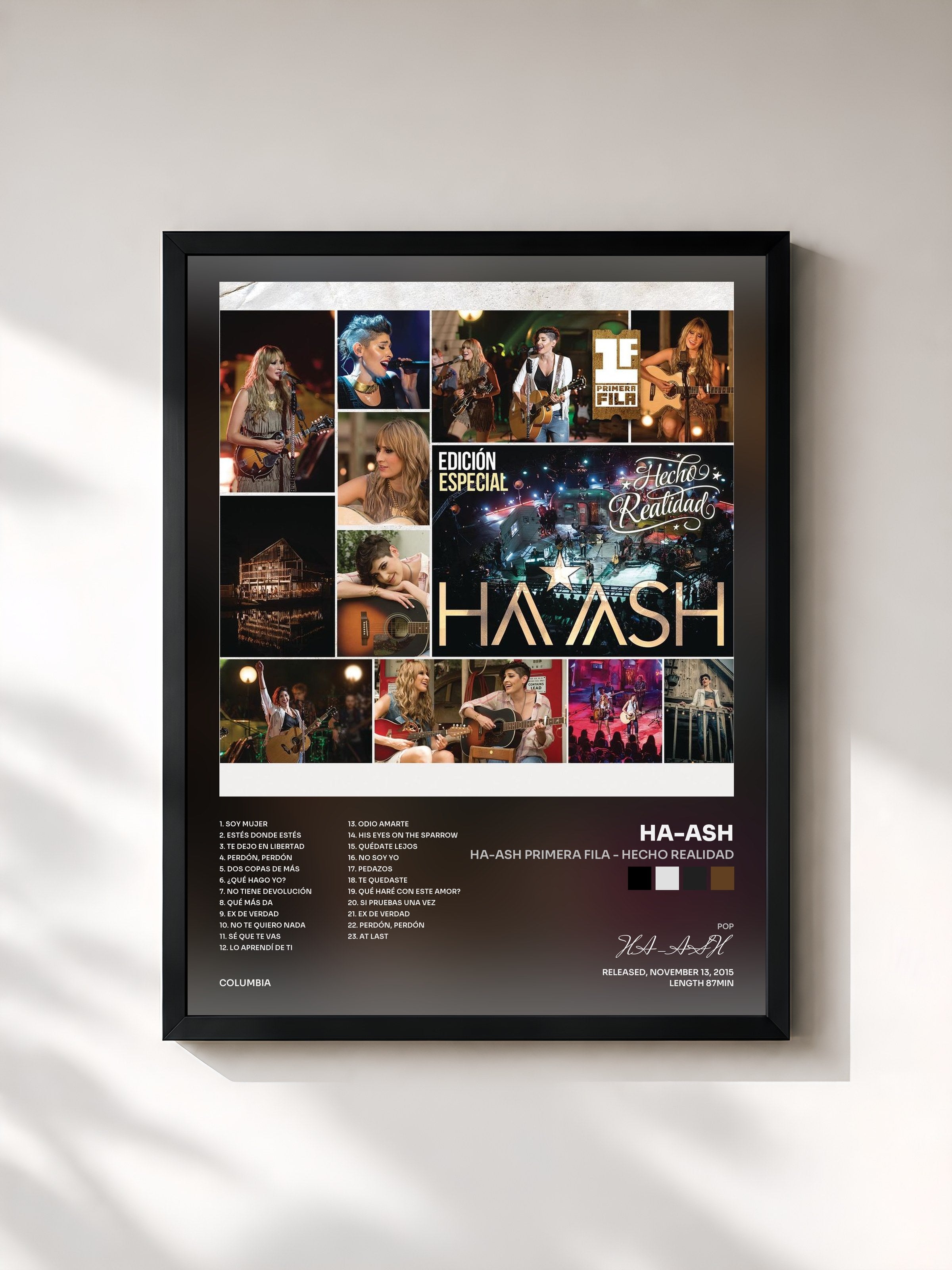 #noir Tableau de l'album HA-ASH Primera Fila - Hecho Realidad de HA-ASH, cadre noir, imprimé et encadré en France