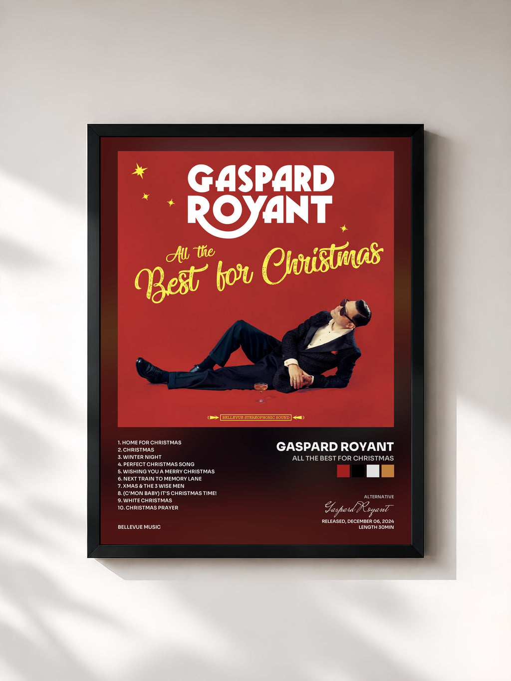 #noir Tableau de l'album All The Best For Christmas de Gaspard Royant, cadre noir, imprimé et encadré en France