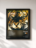 #noir Eye Of The Tiger di Survivor in stampa incorniciata, cornice nera, stampata e incorniciata in Francia