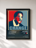 #noir Tableau de l'album A Change Is Gonna Come de Sam Cooke, cadre noir, imprimé et encadré en France