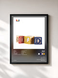 #noir Tableau de l'album Primario de DLD, cadre noir, imprimé et encadré en France
