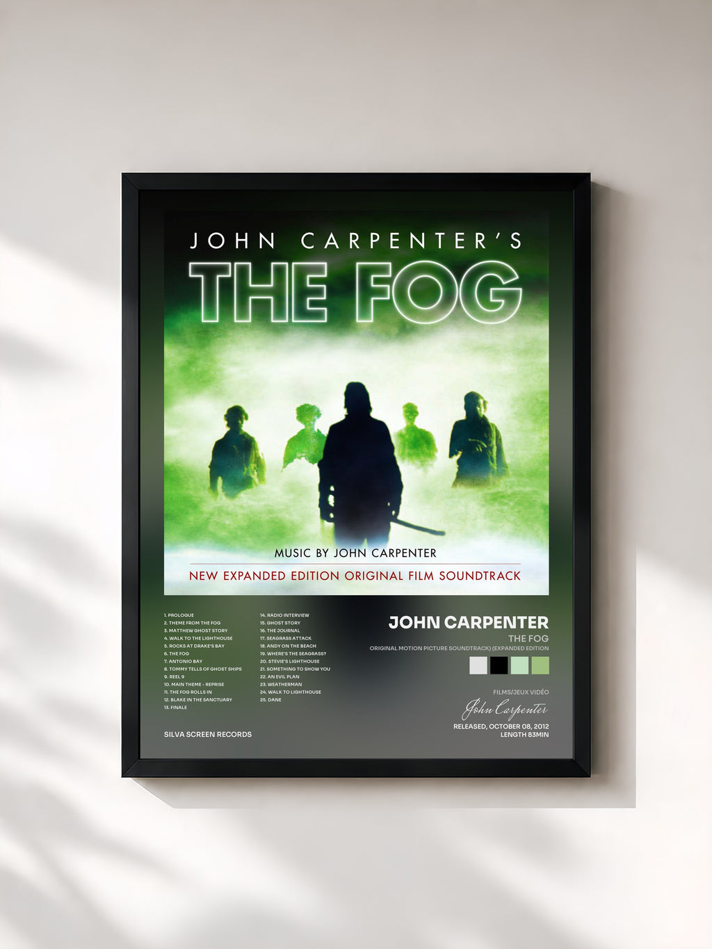 #noir Tableau de l'album The Fog (Original Motion Picture Soundtrack) (Expanded Edition) de John Carpenter, cadre noir, imprimé et encadré en France