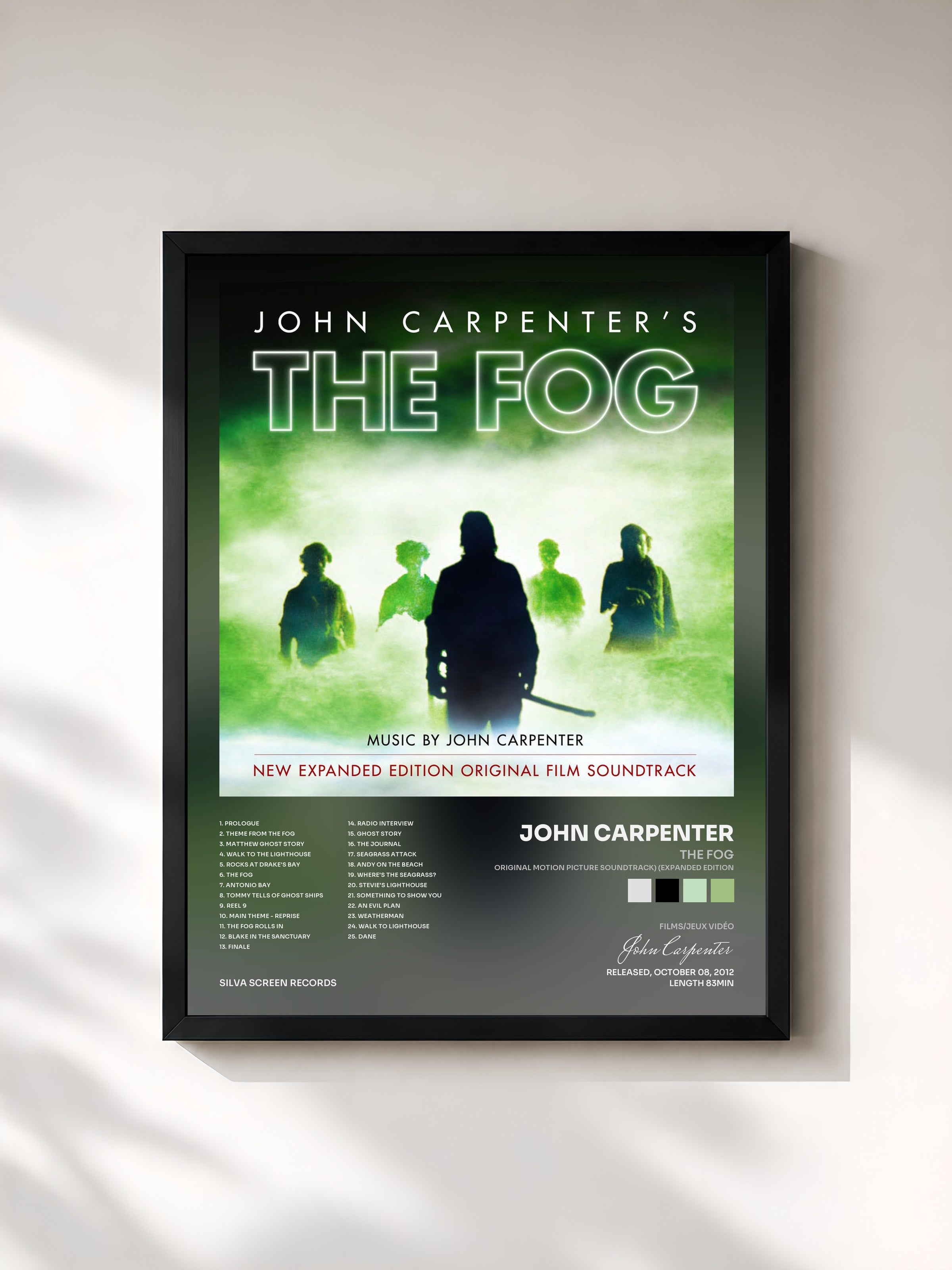 #noir Tableau de l'album The Fog (Original Motion Picture Soundtrack) (Expanded Edition) de John Carpenter, cadre noir, imprimé et encadré en France