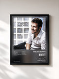 #noir Tableau de l'album Pablo Alboran de Pablo Alborán, cadre noir, imprimé et encadré en France