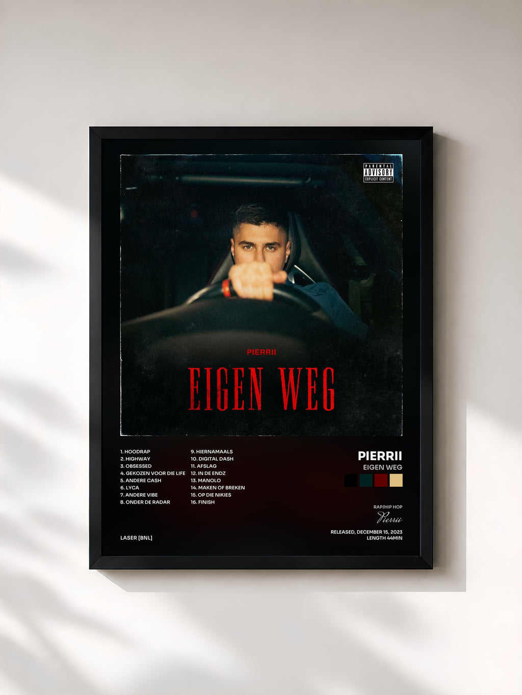 #noir Tableau de l'album Eigen Weg de Pierrii, cadre noir, imprimé et encadré en France