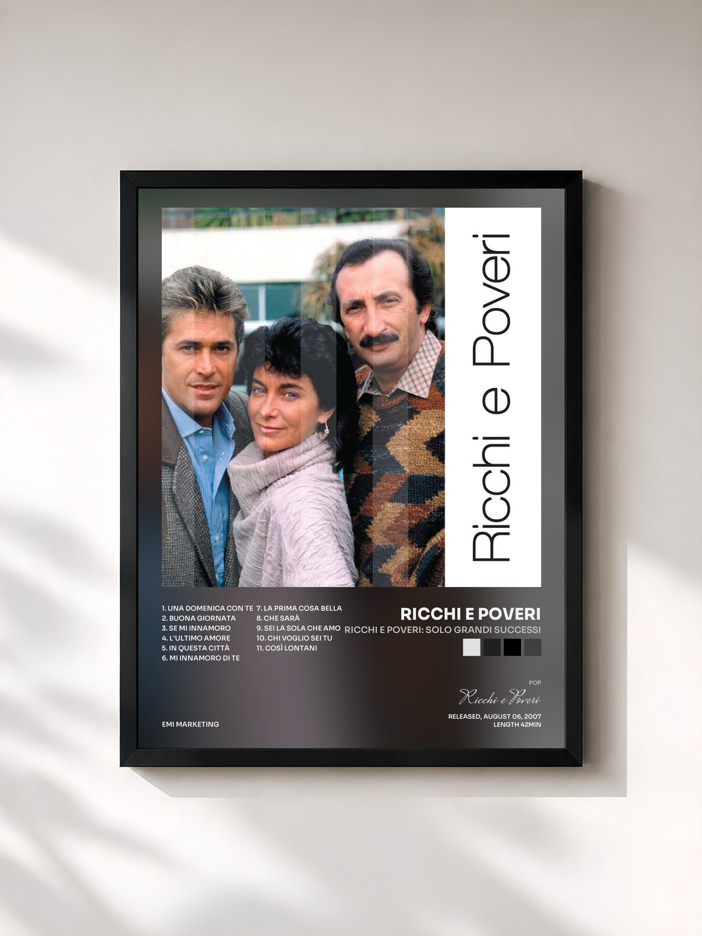 #noir Tableau de l'album Ricchi E Poveri: Solo Grandi Successi de Ricchi e Poveri, cadre noir, imprimé et encadré en France
