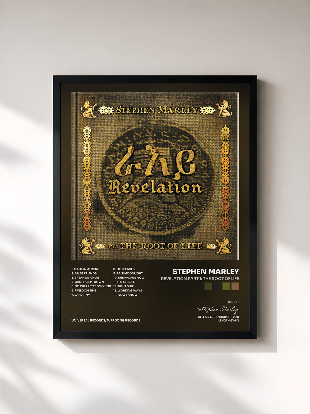 #noir Revelation Part 1: The Root Of Life von Stephen Marley als gerahmter Kunstdruck, schwarzer Rahmen, gedruckt und gerahmt in Frankreich