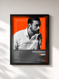 #noir Tableau de l'album Le cose che non ho de Marco Mengoni, cadre noir, imprimé et encadré en France
