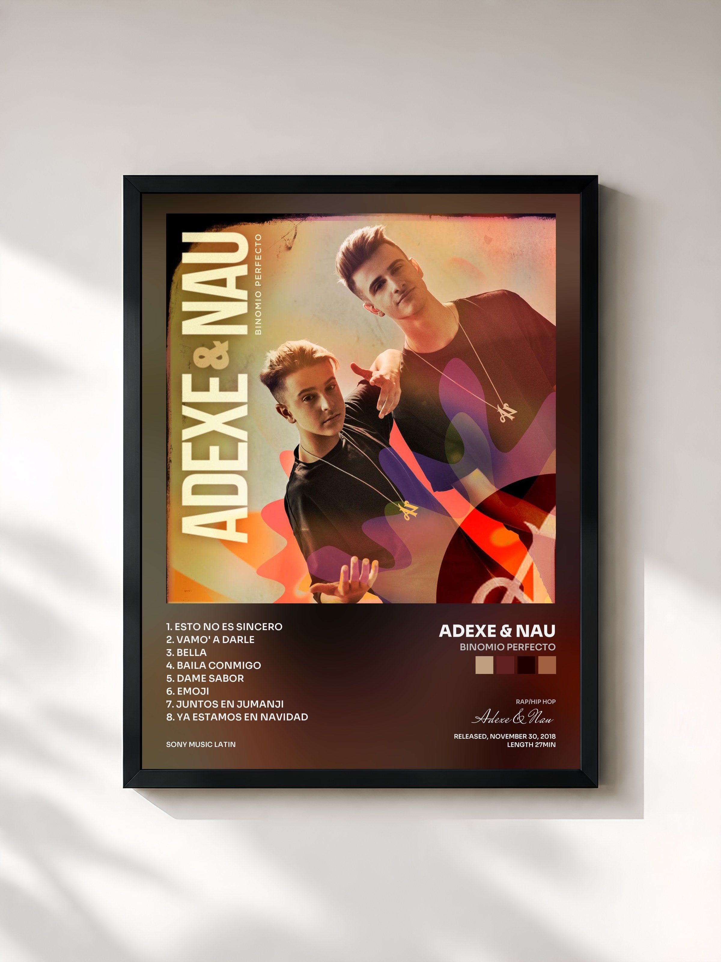 #noir Tableau de l'album Binomio Perfecto de Adexe & Nau, cadre noir, imprimé et encadré en France