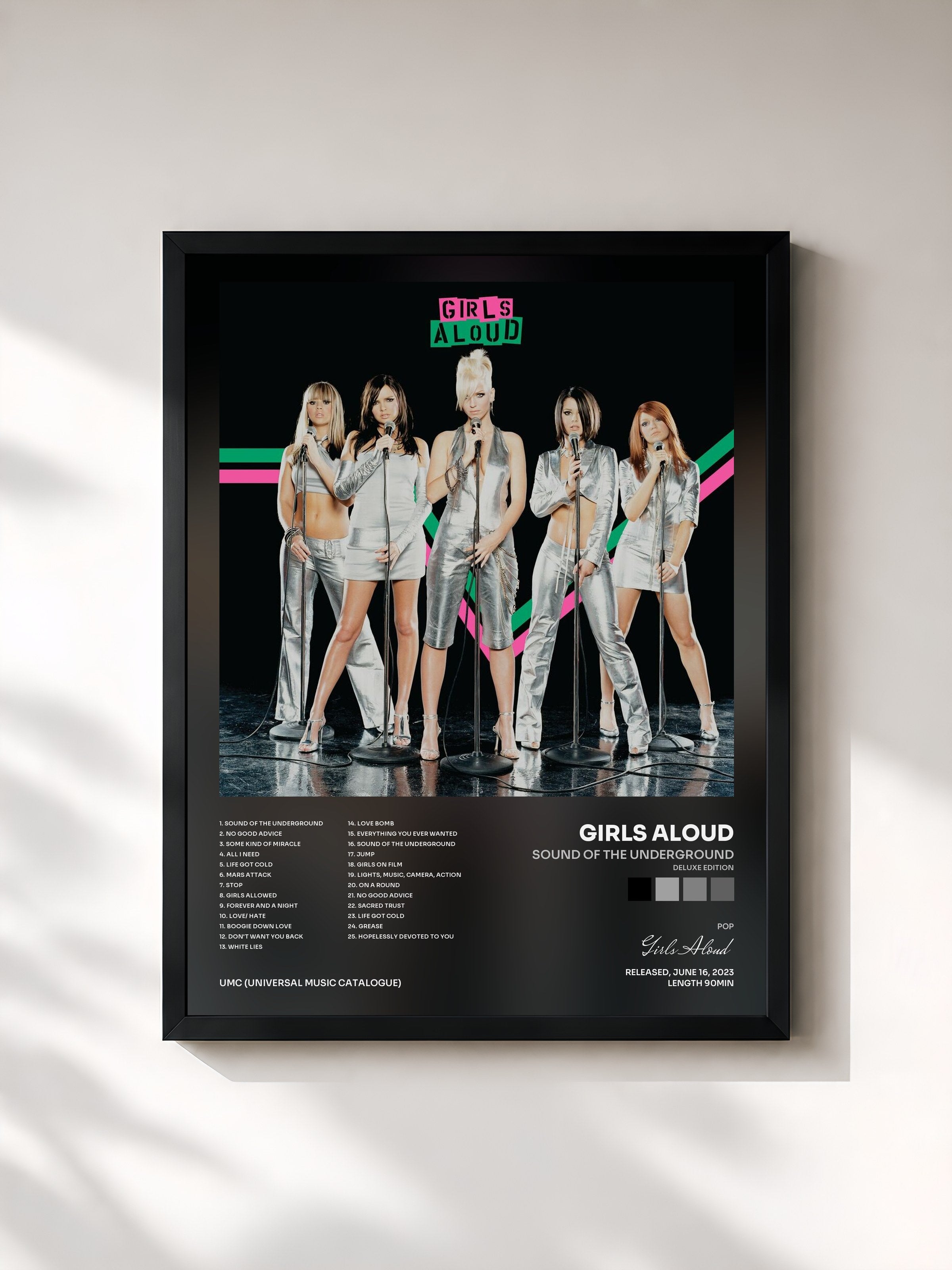 #noir Tableau de l'album Sound Of The Underground (Deluxe Edition) de Girls Aloud, cadre noir, imprimé et encadré en France