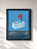 #noir Tableau de l'album Some Boring, Love Stories de Powfu, cadre noir, imprimé et encadré en France