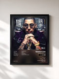 #noir Tableau de l'album Real G4 Life Vol. 3 de Ñengo Flow, cadre noir, imprimé et encadré en France