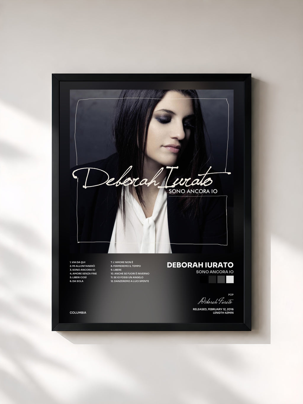 #noir Tableau de l'album Sono ancora io de Deborah Iurato, cadre noir, imprimé et encadré en France