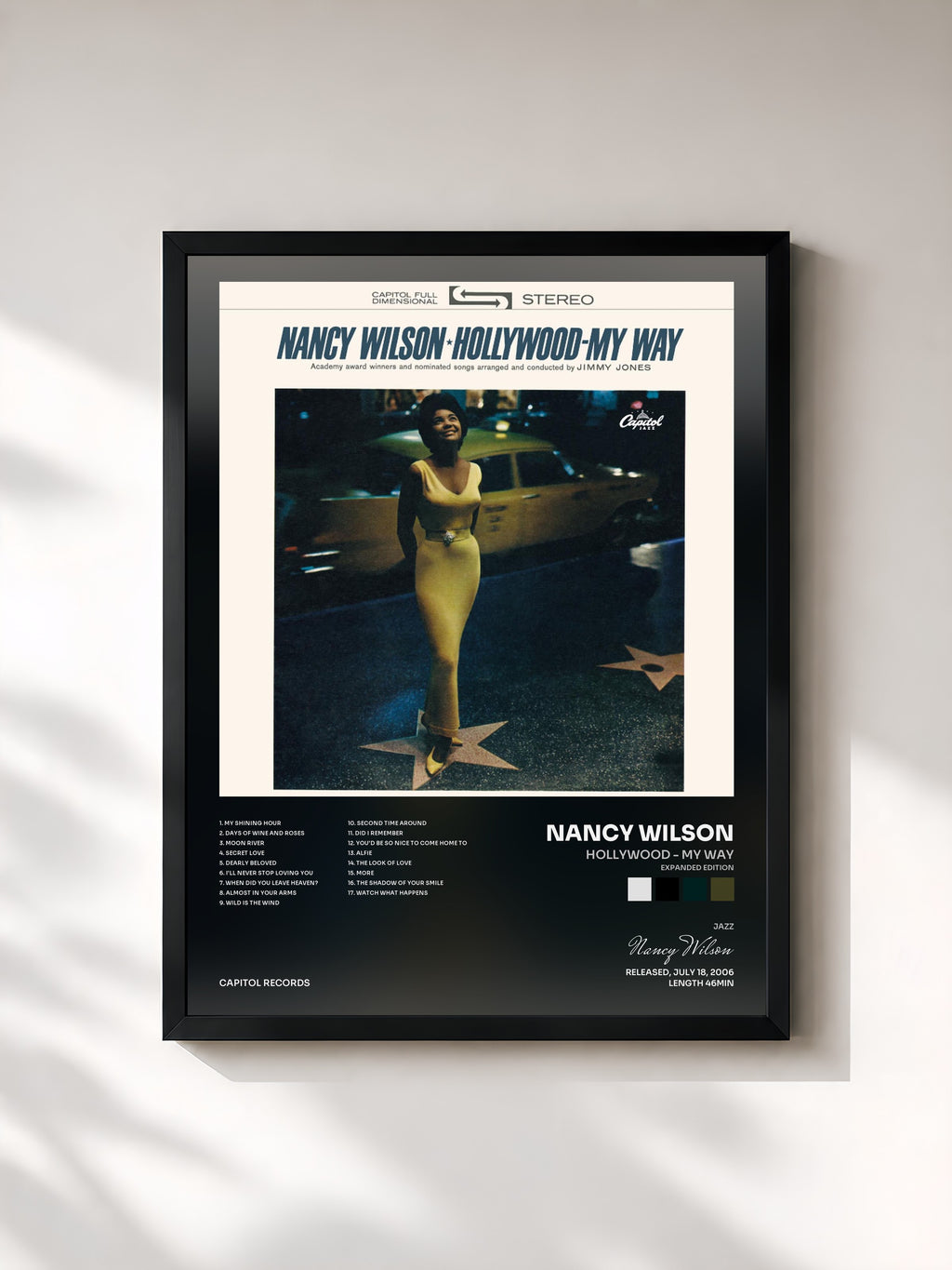 #noir Tableau de l'album Hollywood - My Way (Expanded Edition) de Nancy Wilson, cadre noir, imprimé et encadré en France