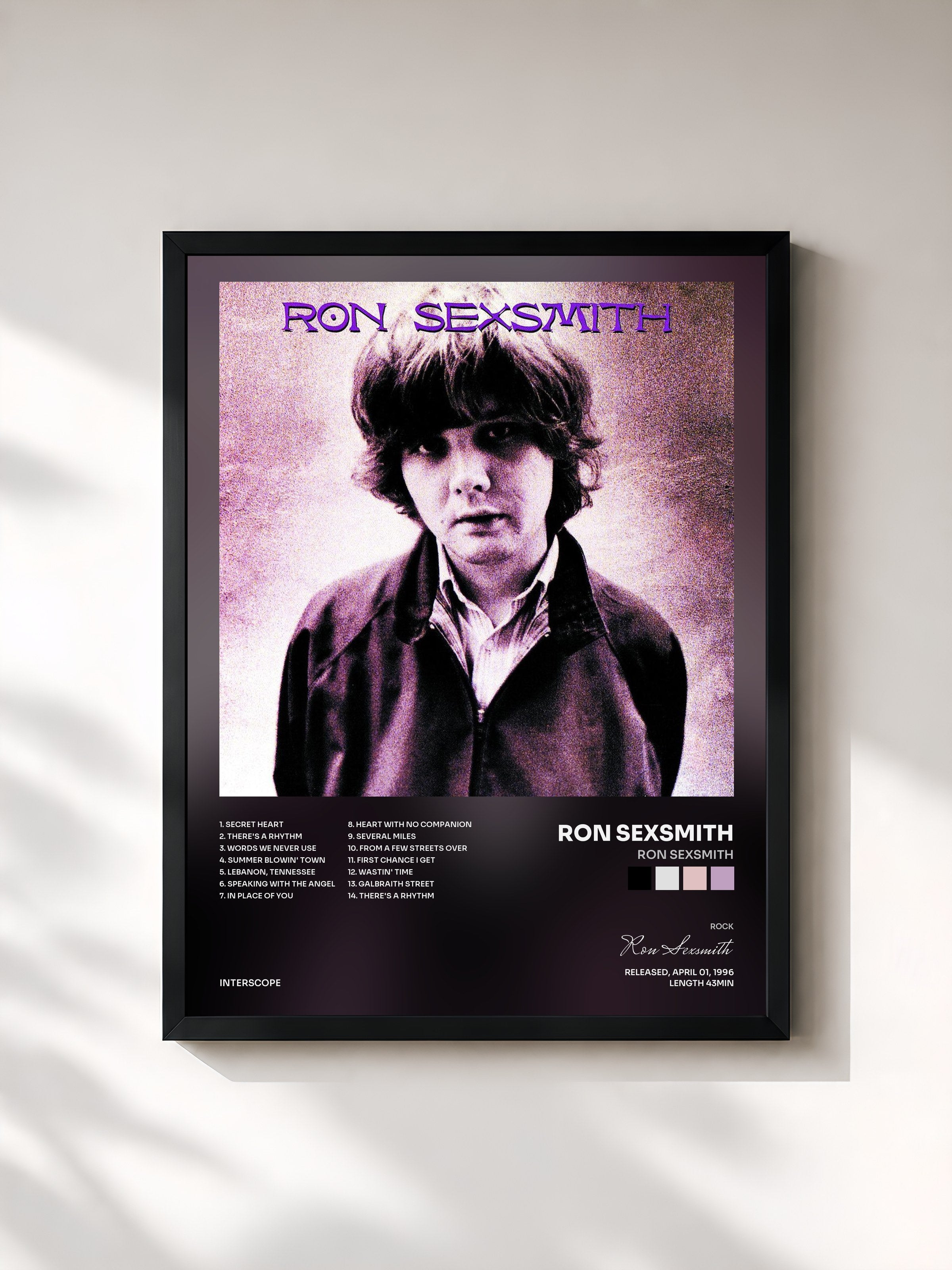 #noir Tableau de l'album Ron Sexsmith de Ron Sexsmith, cadre noir, imprimé et encadré en France