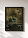 #noir Tableau de l'album kings sagen king de Haiyti, cadre noir, imprimé et encadré en France