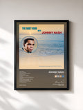 #noir Tableau de l'album The Quiet Hour de Johnny Nash, cadre noir, imprimé et encadré en France