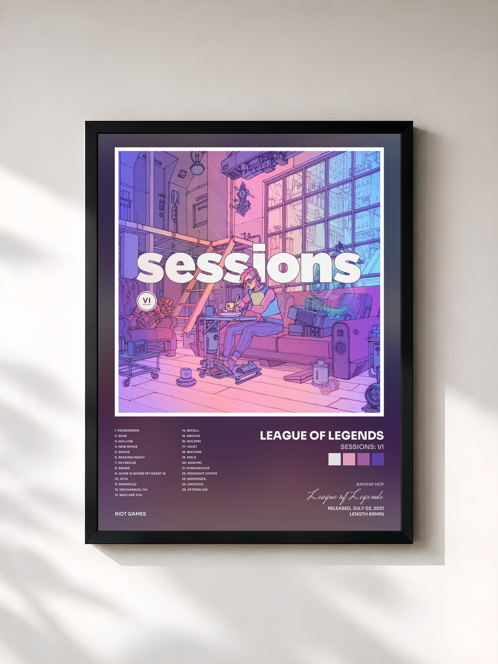 #noir Sessions: Vi di League of Legends in stampa incorniciata, cornice nera, stampata e incorniciata in Francia