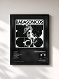#noir Tableau de l'album Mucho de Babasónicos, cadre noir, imprimé et encadré en France
