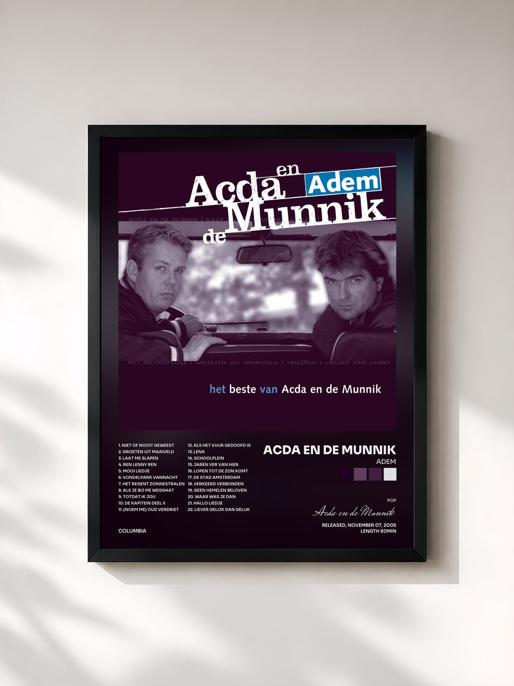 #noir Tableau de l'album Adem de Acda en de Munnik, cadre noir, imprimé et encadré en France