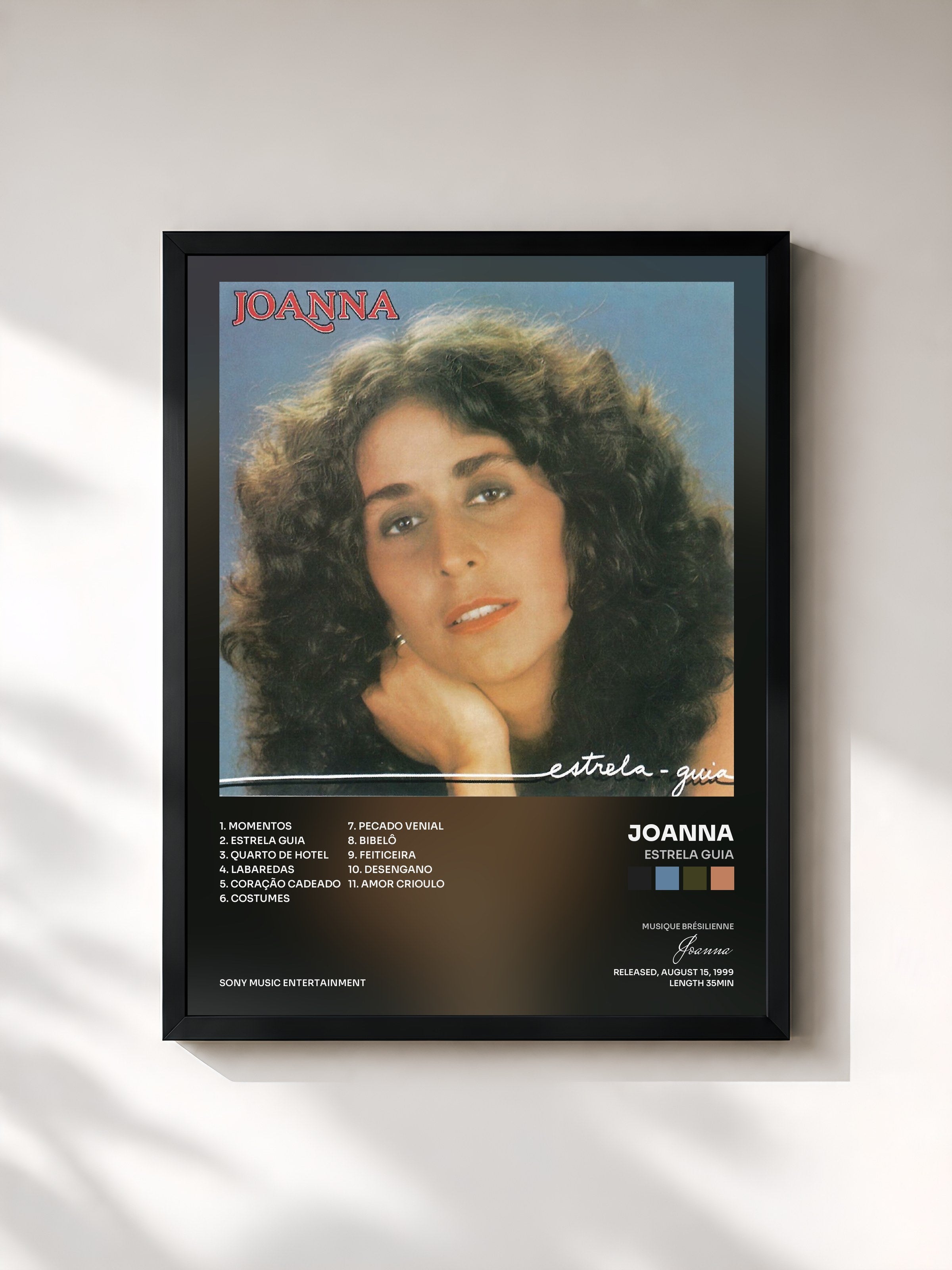 #noir Tableau de l'album Estrela Guia de Joanna, cadre noir, imprimé et encadré en France