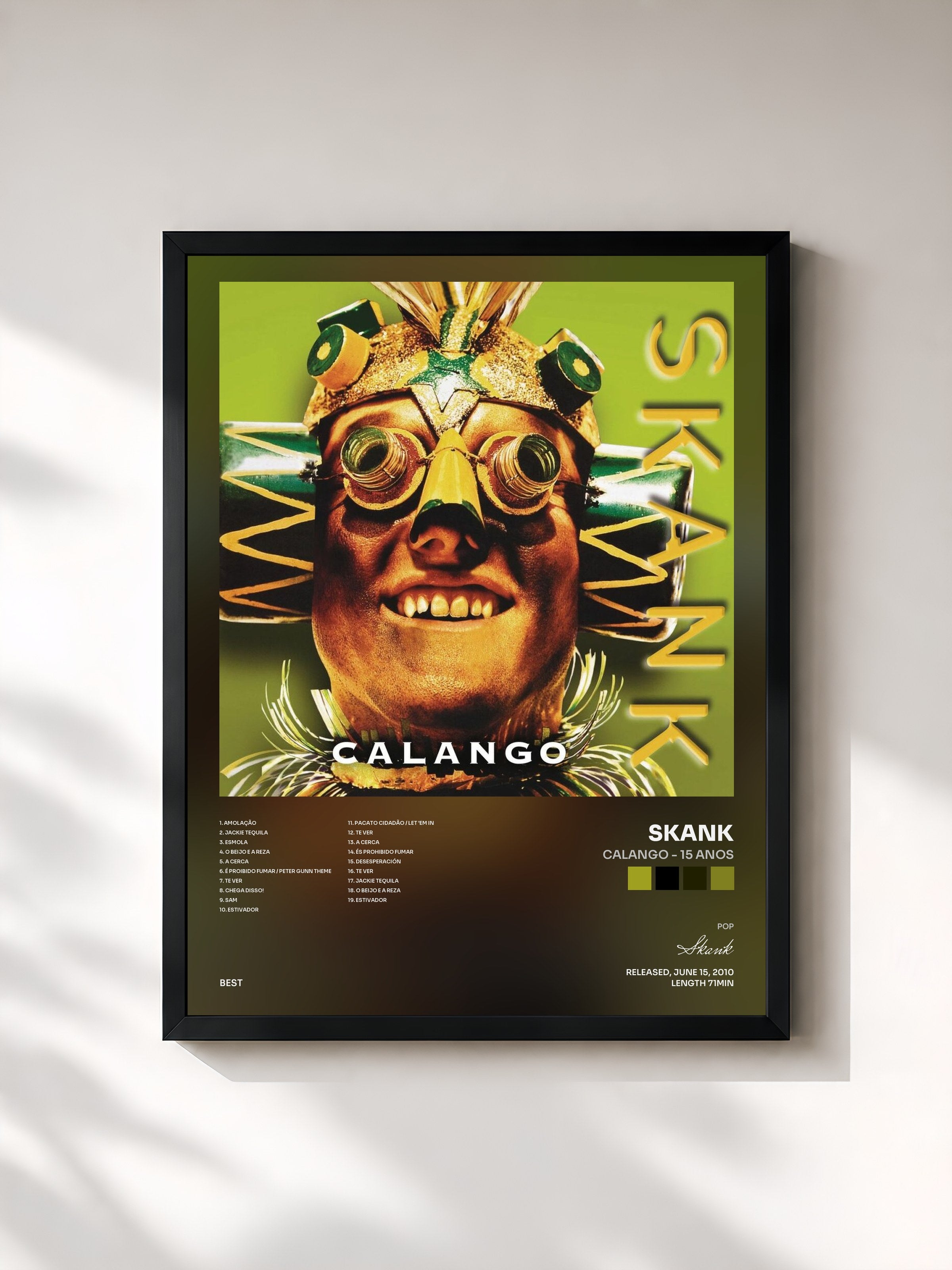 #noir Tableau de l'album Calango - 15 anos de Skank, cadre noir, imprimé et encadré en France