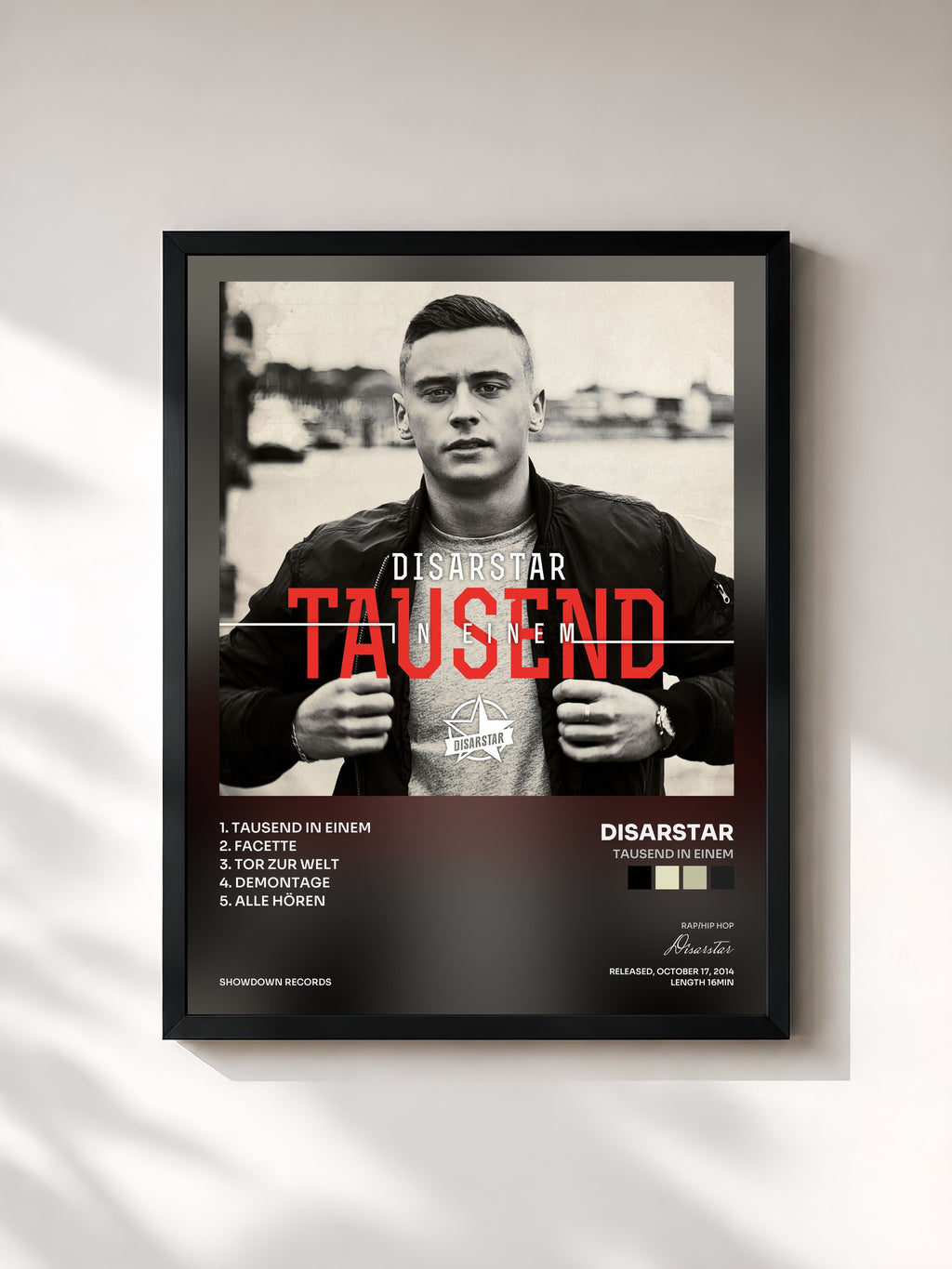 #noir Tableau de l'album Tausend in Einem de Disarstar, cadre noir, imprimé et encadré en France