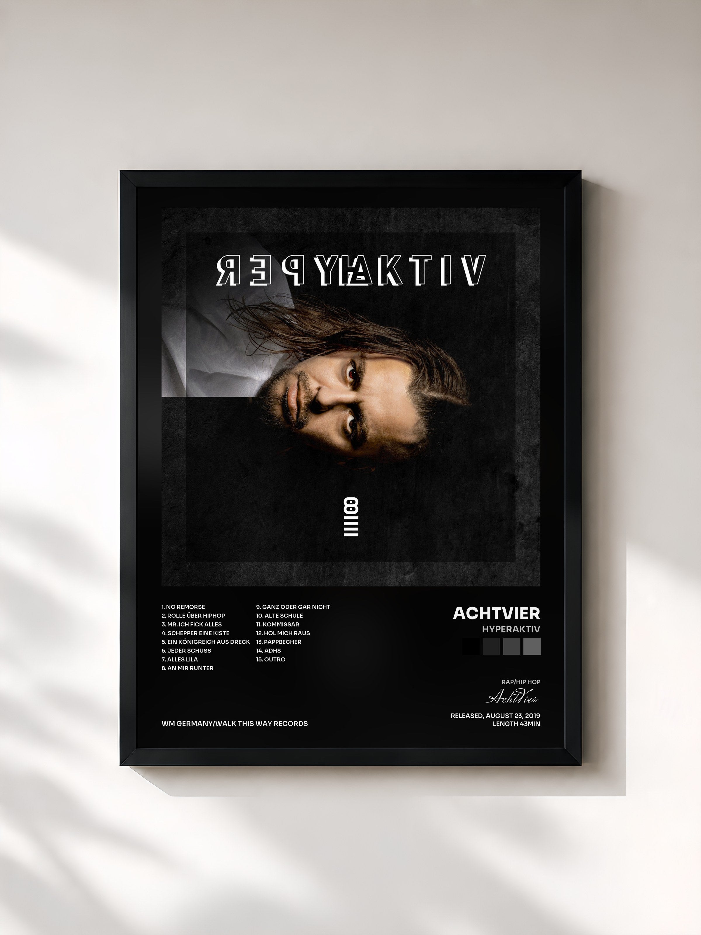 #noir Tableau de l'album Hyperaktiv de AchtVier, cadre noir, imprimé et encadré en France