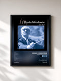 #noir Tableau de l'album Morricone Film Music de Ennio Morricone, cadre noir, imprimé et encadré en France