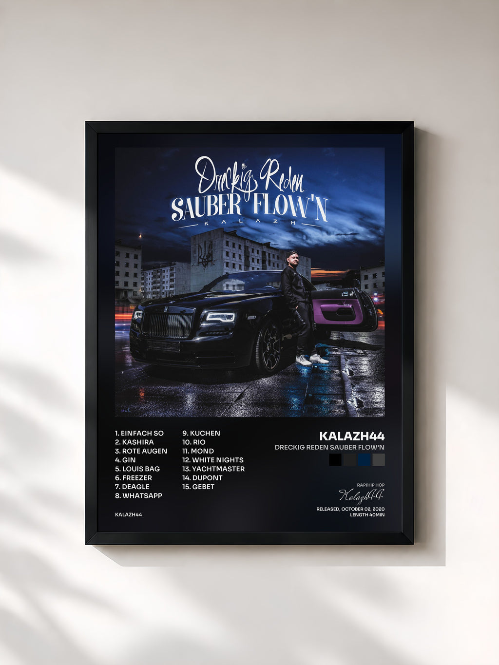 #noir Tableau de l'album Dreckig reden sauber flow'n de Kalazh44, cadre noir, imprimé et encadré en France