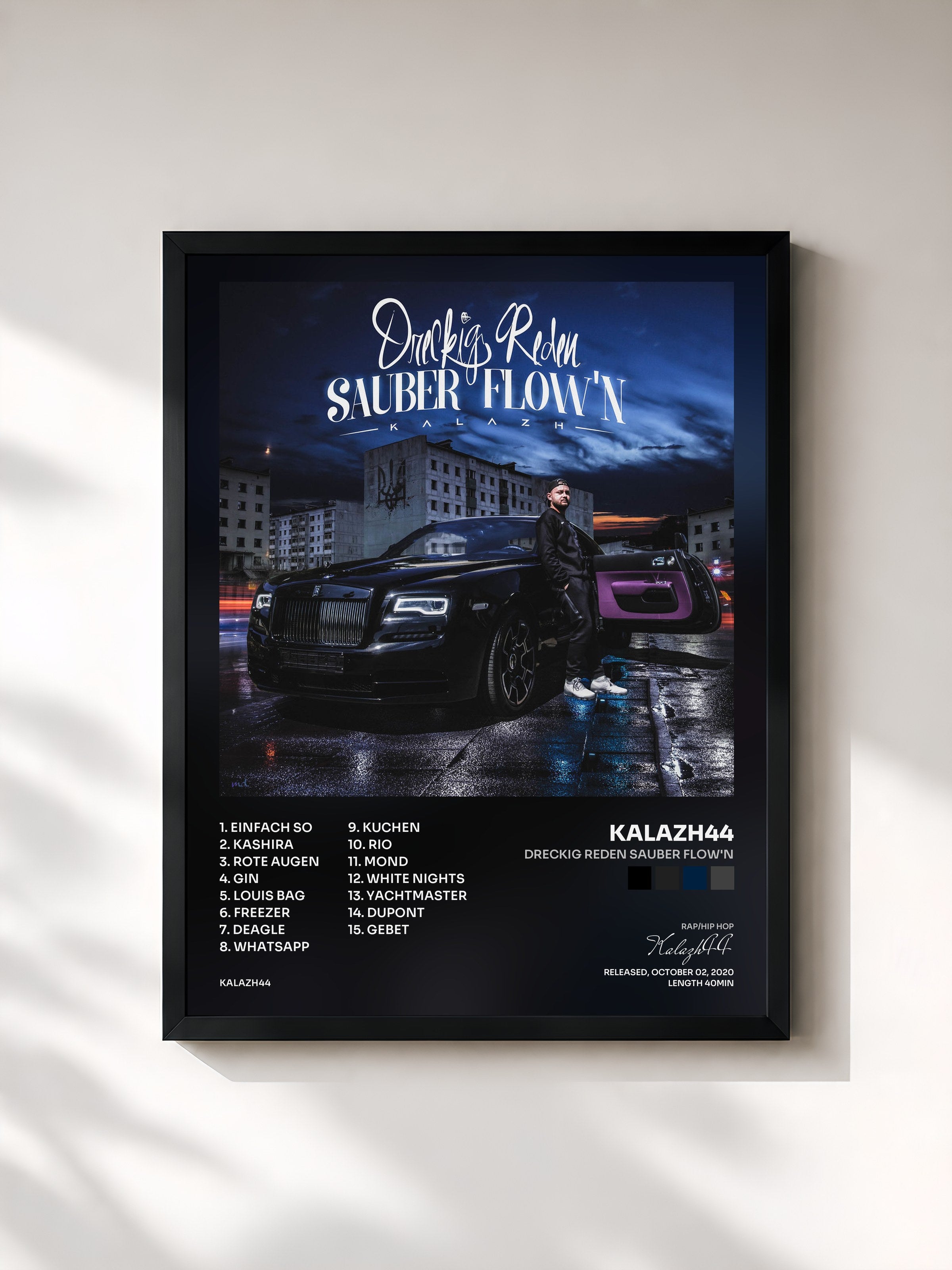 #noir Tableau de l'album Dreckig reden sauber flow'n de Kalazh44, cadre noir, imprimé et encadré en France